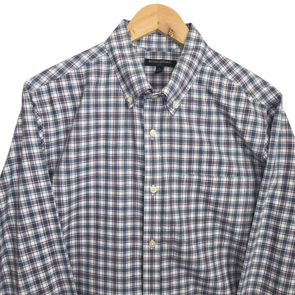 Banana Republic Shirt Mens Large Blue Button Down Long Sleeve Long Sleeve Casual